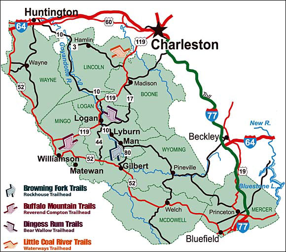 hatfield mccoy trails map