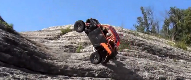Crazy RZR Attempts Cliff Climb