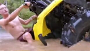 Video: Good Thing He Has His Bathing Suit On