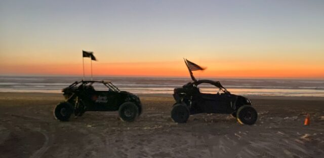 UTVs at Oceano Dunes at sunset