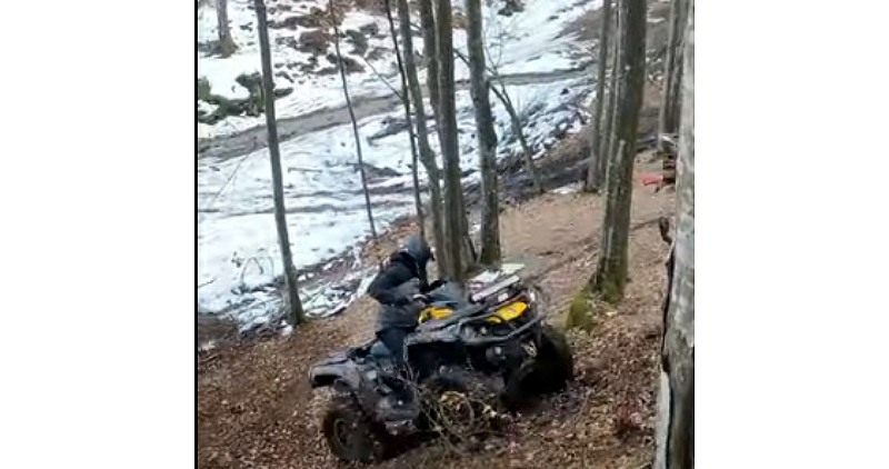 Youtube clip of ATV rider looping out on a steep climb