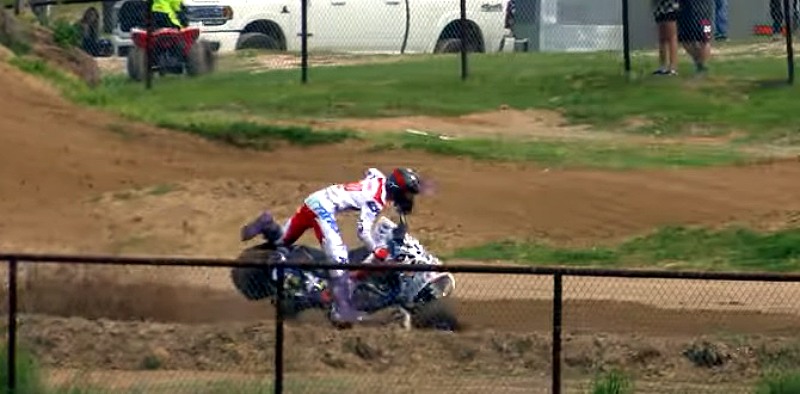 Youtube video of ATV racer holeshot fail