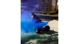 Youtube video of funny ATV gender reveal fail