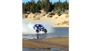 RZR skimming over the water at UTV Takeover in this Youtube clip