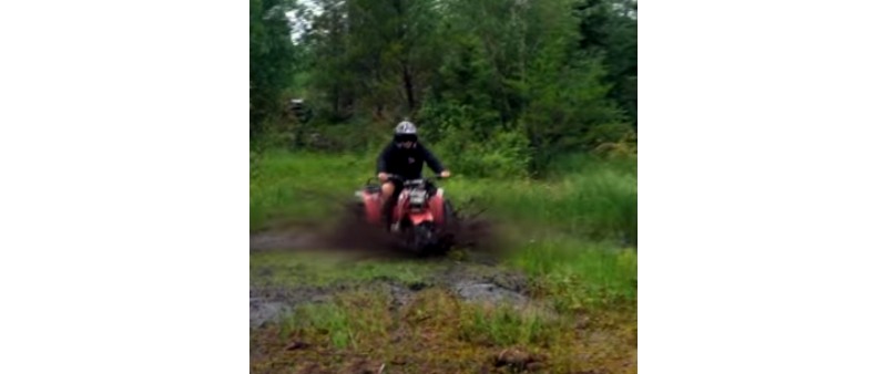 Youtube video of 3-wheeler attempting a mud pit and failing