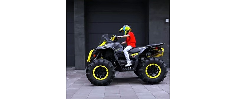 YouTube clip of young rider mounting ATVs from behind