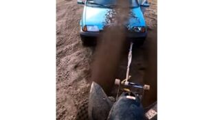 Youtube clip of ATV trying to tow a car