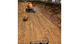Youtube video of muddy ATV ride losing a rear wheel