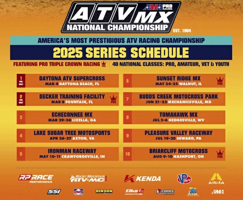 2025 ATV MX National Championship Schedule
