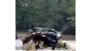 YouTube video of ATV water crossing fail