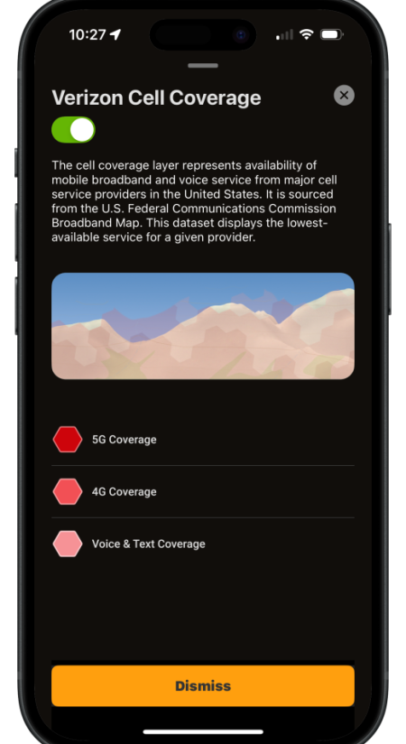 OnX Layers Maps Cell Phone Signal Coverage