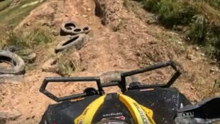 Youtube video of ATV obstacle course with crash