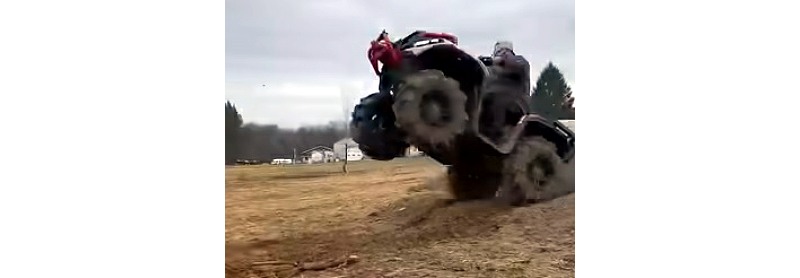 Funny fail ATV video on Youtube. Backflip crash.