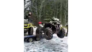 Youtube clip of trailer unloading Can-Am ATVs