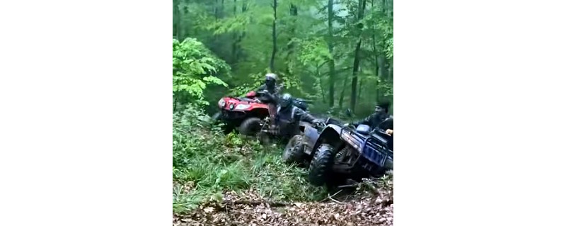 Youtube video of ATV riders swapping places on the trail
