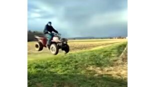 Youtube video Short of Honda ATV jump gone wrong