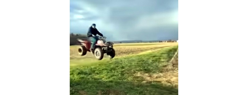 Youtube video Short of Honda ATV jump gone wrong