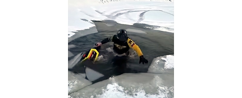 Youtube video of ATV falling through ice
