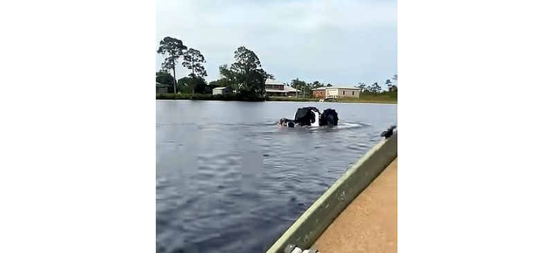 Youtube video of ATV in the lake taken from a boater