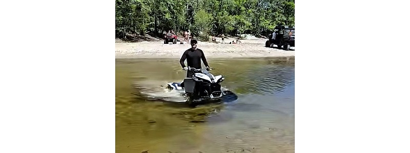 Youtube clip of ATV rider getting stuck after talking a lot of trash